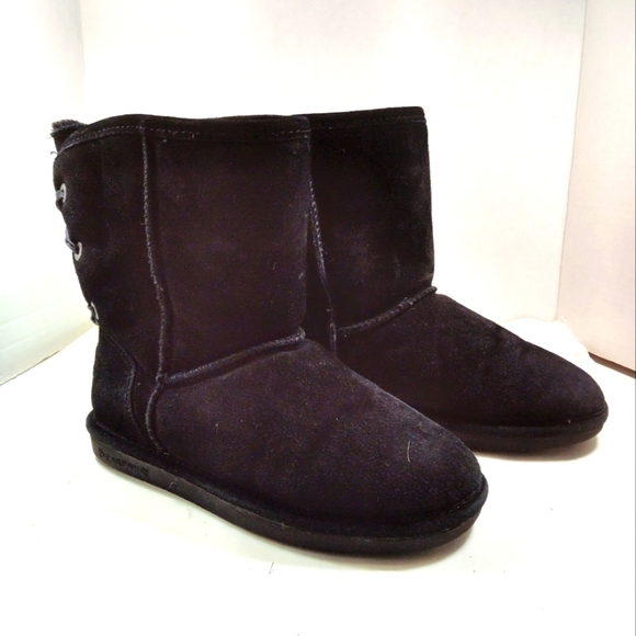 Bearpaw women's booties black  suede and wool Size: 8 - Picture 1 of 6